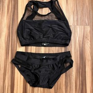 Pole Outfit Black Two Piece Set